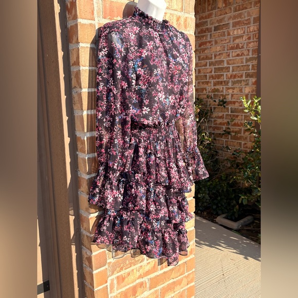 MISA LOS ANGELES Savanna Asymmetrical Mini Dress in Ditsy Multi small - Picture 6 of 11